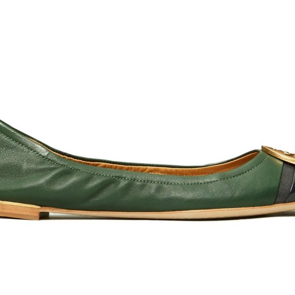 Tory Burch Minnie Cap Toe Flats Green 8.5 - Picture 6 of 7